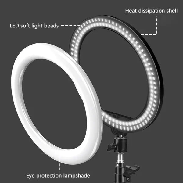 20cm Beauty Live Ring Light Photography Mobile Selfie Led Dimmable With Phone Holder