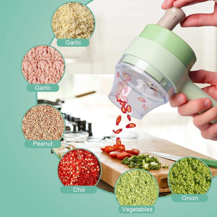 4 in 1 Electric Handheld Cooking Hammer, Cutter Set, Food Chopper, Slicer