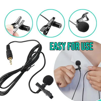 Clip On Single Microphone 3.5mm | Mic With 3.5mm Output Jack For Iphone Android DSLR Pc Laptop